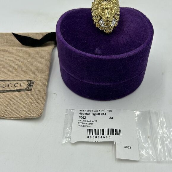 Men’s Gucci iconic Lionhead crystal motif ring size 10 made in Italy - Picture 9 of 9